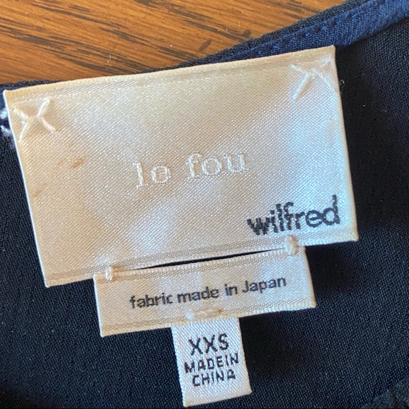 Wilfred Le Fou Aritzia Trompette Mini Dress Black Crepe Trapeze Silhouette - Picture 3 of 6